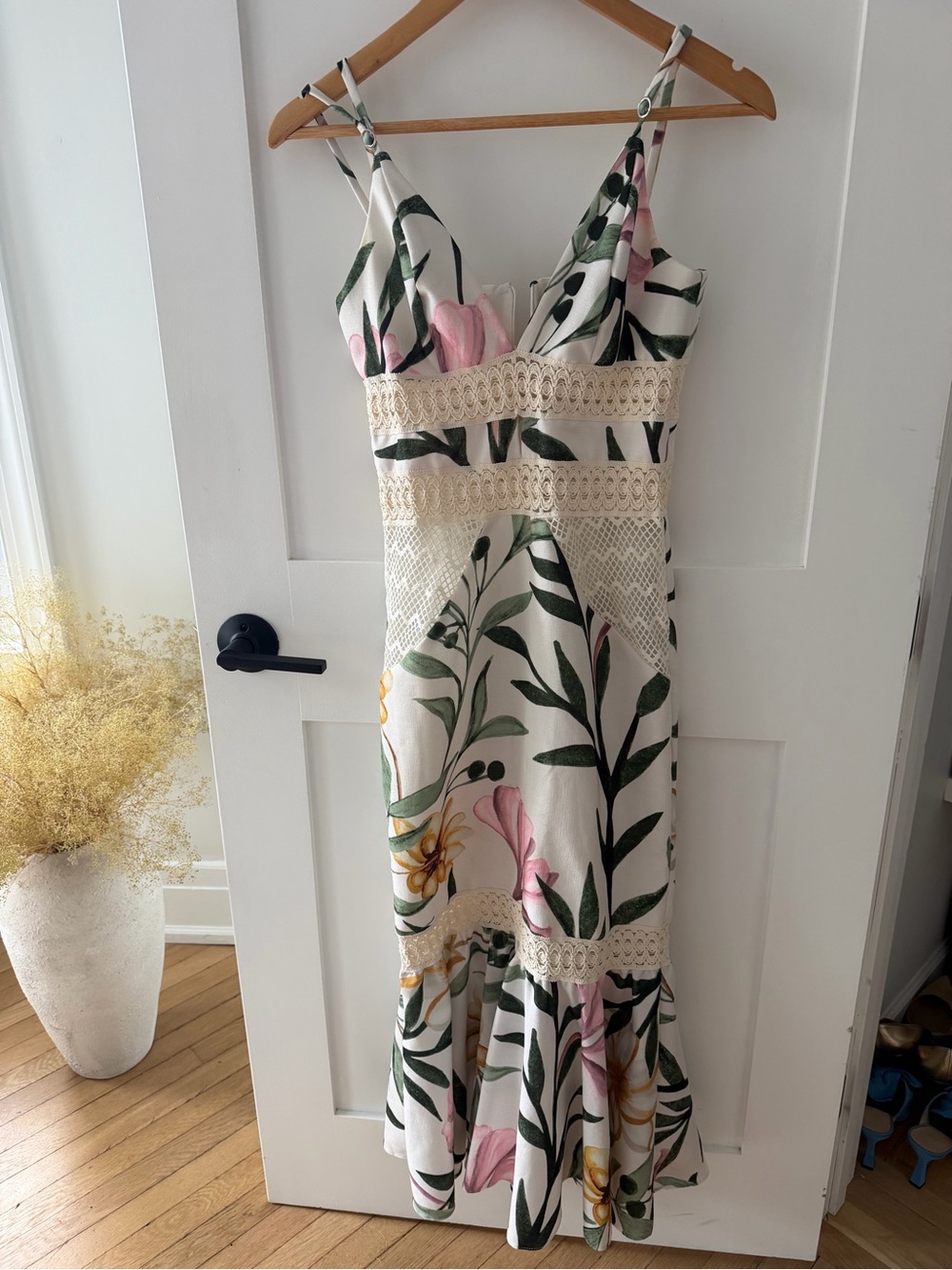 PatBo Floral Lace-Trim Dress